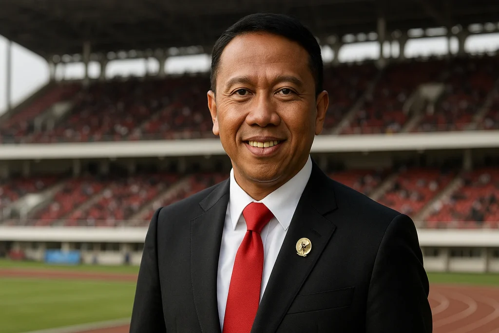 Menpora Indonesia saat menghadiri forum ekosistem olahraga nasional tahun 2025.